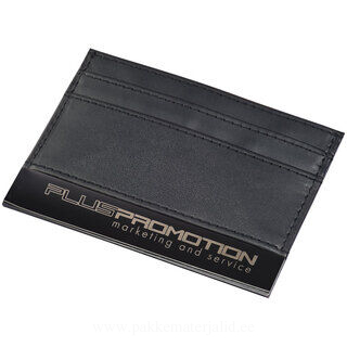 PU credit card case with black-lacquered metal plate 2. picture